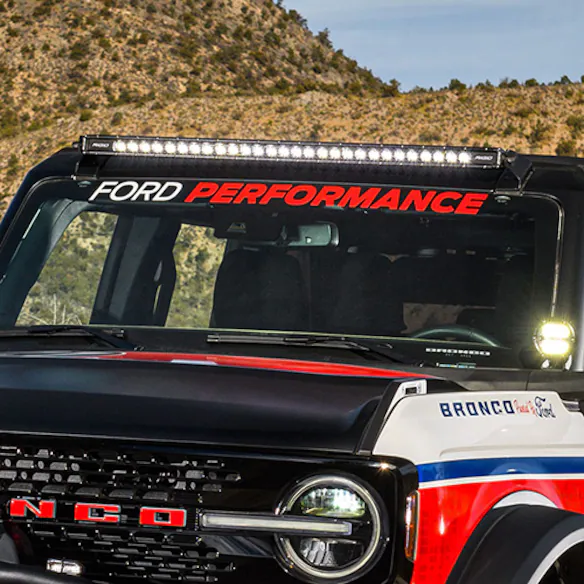 FORD PERFORMANCE BRONCO WINDSHIELD BANNER - WHITE/RED Main Image