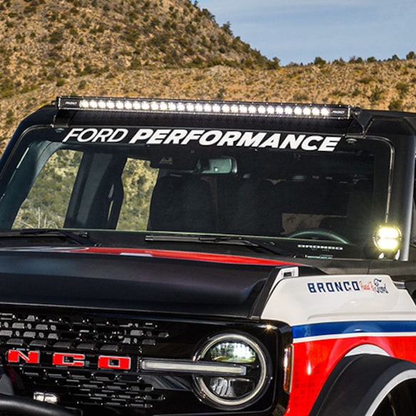 FORD PERFORMANCE BRONCO WINDSHIELD BANNER - WHITE Main Image