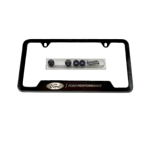 FORD PERFORMANCE LICENSE PLATE FRAME-BLACK STAINLESS STEEL