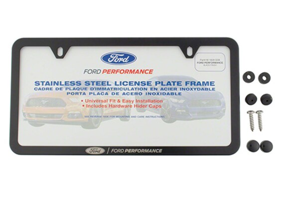 FORD PERFORMANCE SLIM LICENSE PLATE FRAME-BLACK STAINLESS STEEL Main Image