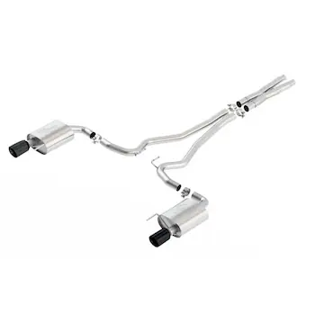 2015-2017 MUSTANG GT 5.0L CAT BACK TOURING EXHAUST SYSTEM  - BLACK CHROME TIPS